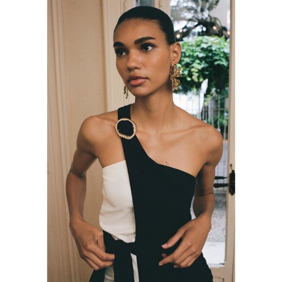 ZARA KNOT DETAIL MIDI DRESS - Picture 3 of 7